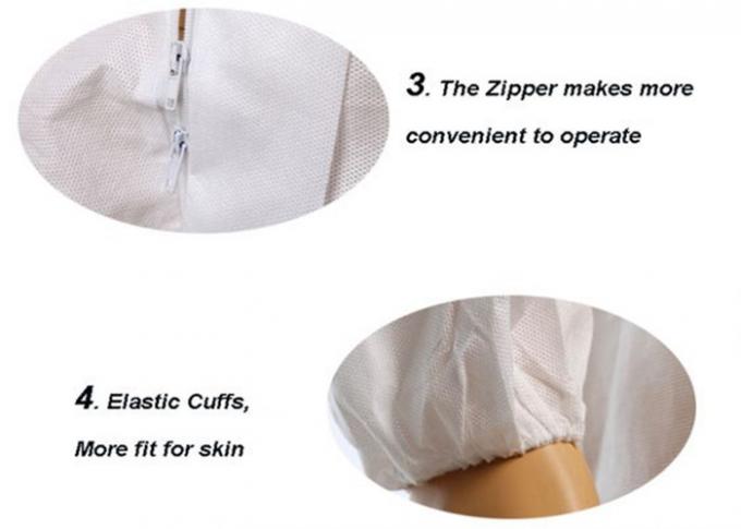 Cosa repellente eliminabile non irritante del sangue del vestito della tuta con la chiusura lampo anteriore