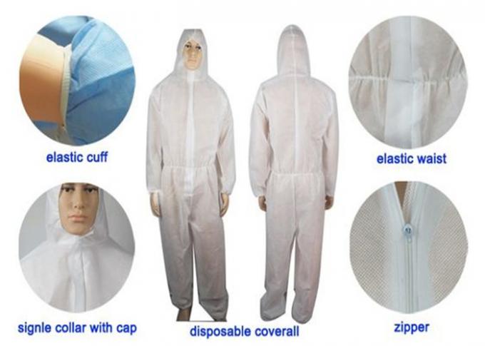 Tute incappucciate eliminabili resistenti chimiche, tute eliminabili ignifughe