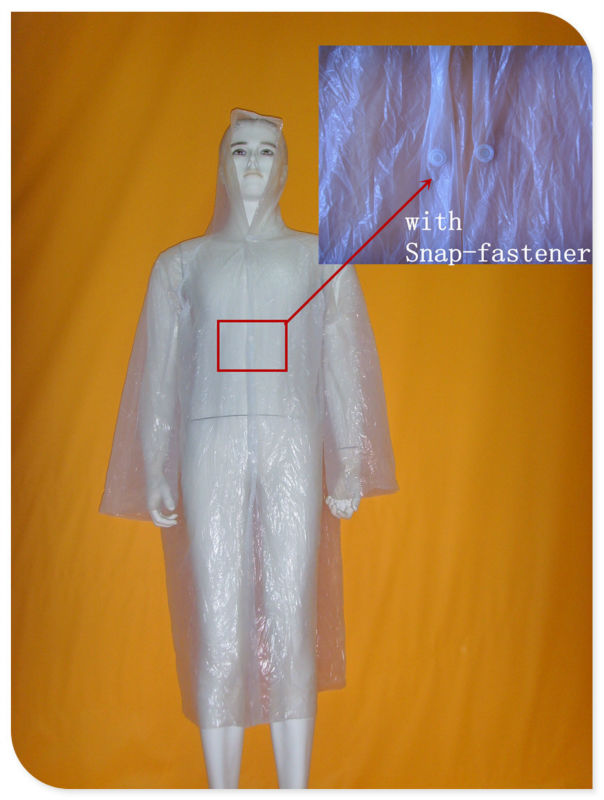 Cappotto di pioggia di plastica industriale eliminabile 2017 per l'uomo