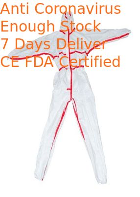 Microporous Film Laminated SF Disposable Boiler Suits With Red Stripe