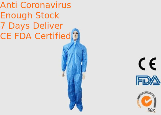 Liquid Repellent Disposable PPE Coveralls High Air Permeability With Hood