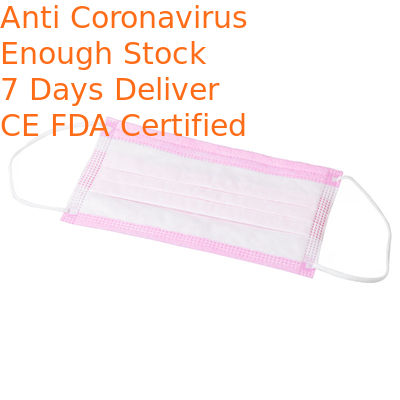 Fluid Resistant Pink Disposable Mask , Custom Surgical Mask Windproof Keep Warm