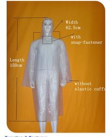Abiti di plastica eliminabili unisex, impermeabile di plastica eliminabile comodo